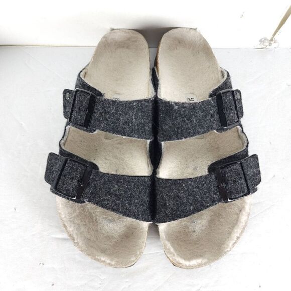 BIRKENSTOCK Arizona Rivet EU41 US L10/M8 Gray Wool Flat Slide Sandals Shoes - Picture 5 of 14